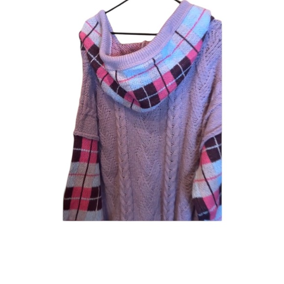 POL Pink and Brown Plaid Sweater Dress - Picture 6 of 7